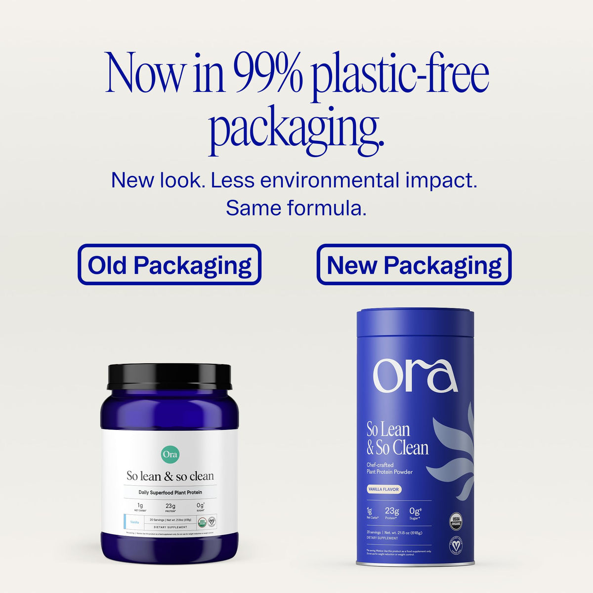 Ora Organic Plant-Based Protein Powder - 23g Protein for Women and Men - Vanilla Flavor 20 Servings, Vegan, Clean Protein - FENGGESTORE20