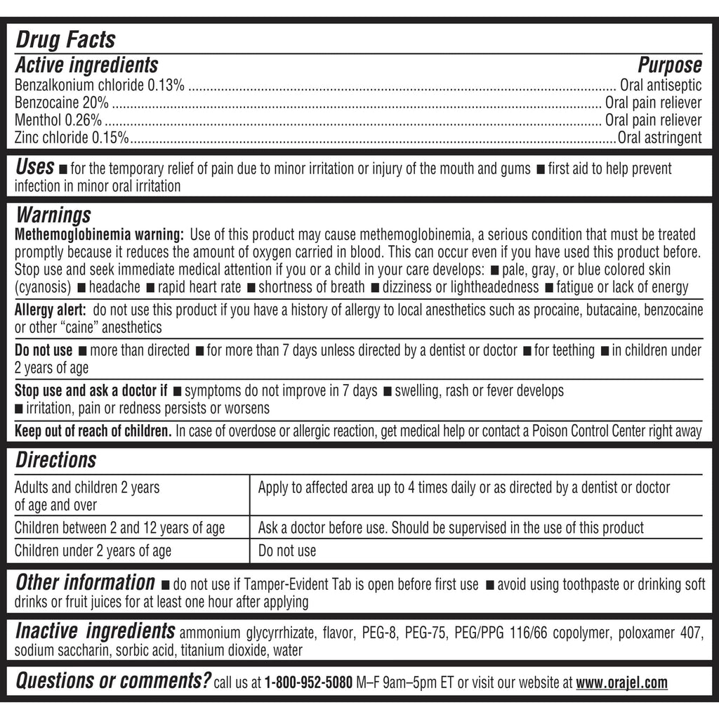 Orajel 4X for Toothache & Gum Pain: Severe Cream Tube 0.33oz- From Oral Pain Relief Brand - FENGGESTORE20