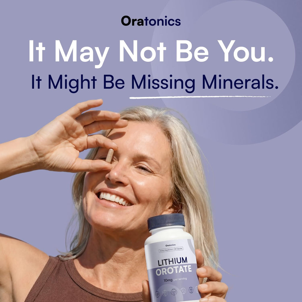 Oratonics Lithium Orotate 10mg – Trace Mineral Lithium Supplement for Daily Balance & Cognitive Clarity – Low-Dose, Highly Absorbable Formula – Vegan - FENGGESTORE20