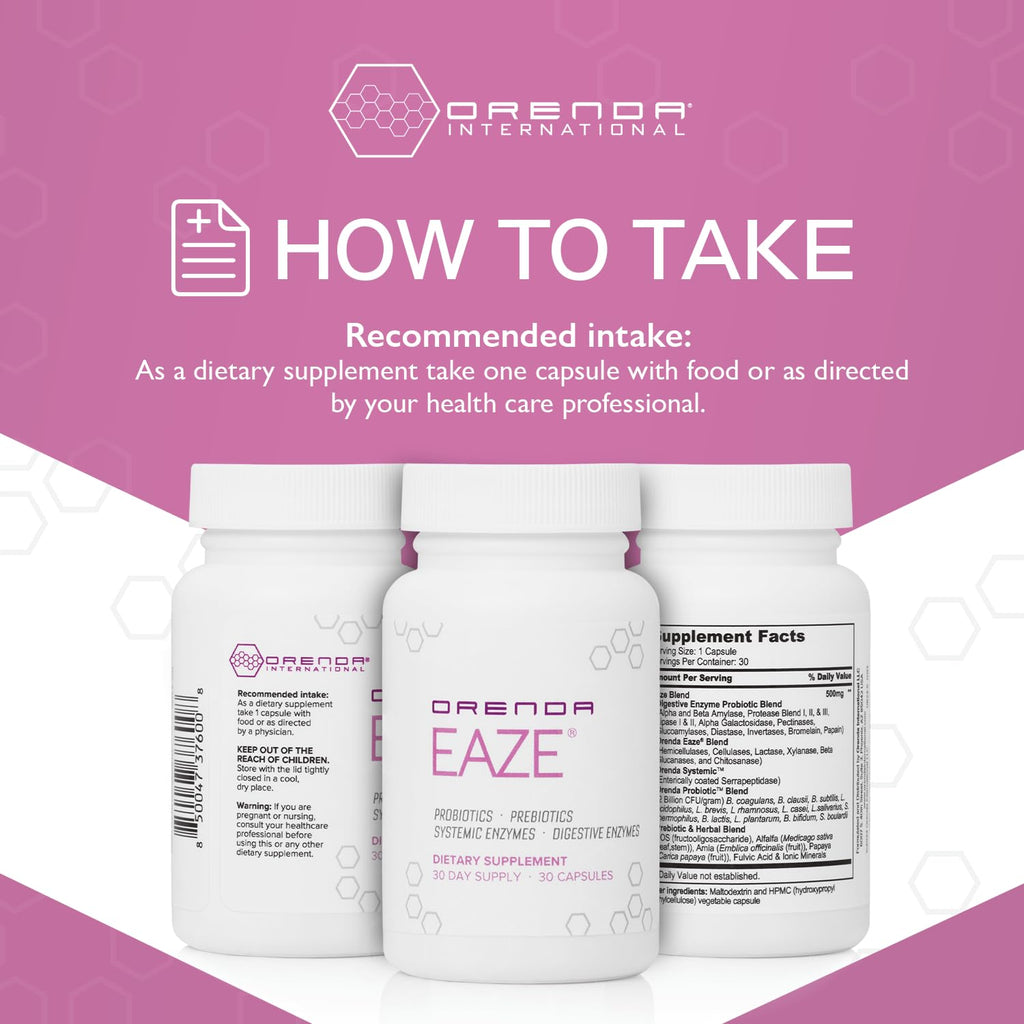Orenda Eaze®: Gut Wellness Capsules | 6-in-1 Digestive Support with Probiotics, Endospores, Peptizyme-SP EN, Prebiotics, and Digestive Enzymes - FENGGESTORE20