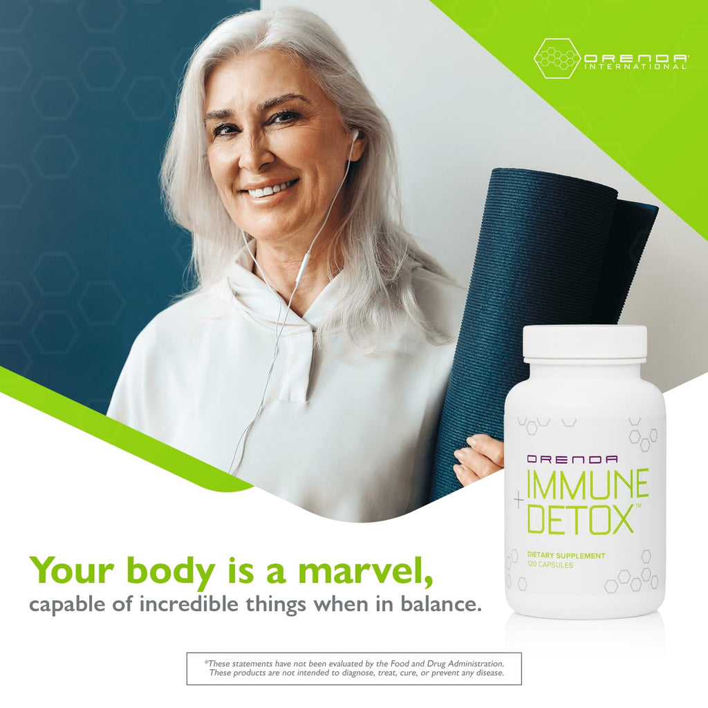 Orenda Immune + Detox - Specialized Formula with Calcium d-Glucarate, Beta 1,3 Glucans & IMMUSE® for Wellness and Balance - 120 Capsules - FENGGESTORE20