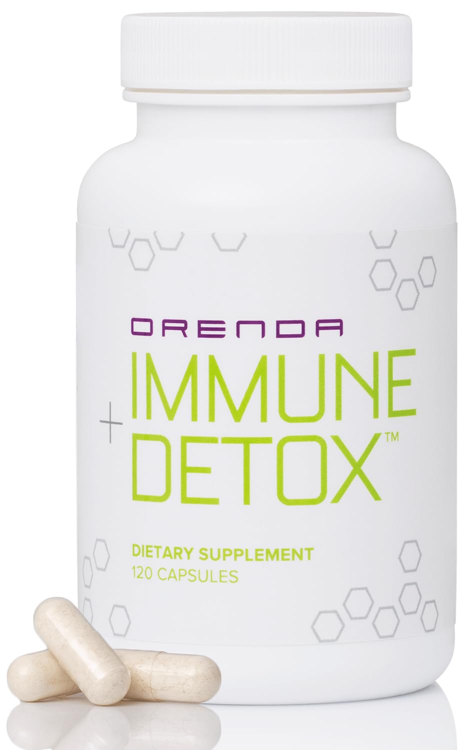 Orenda Immune + Detox - Specialized Formula with Calcium d-Glucarate, Beta 1,3 Glucans & IMMUSE® for Wellness and Balance - 120 Capsules - FENGGESTORE20