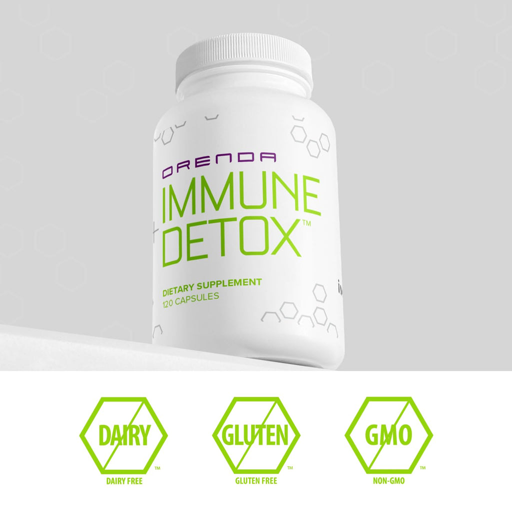 Orenda Immune + Detox - Specialized Formula with Calcium d-Glucarate, Beta 1,3 Glucans & IMMUSE® for Wellness and Balance - 120 Capsules - FENGGESTORE20