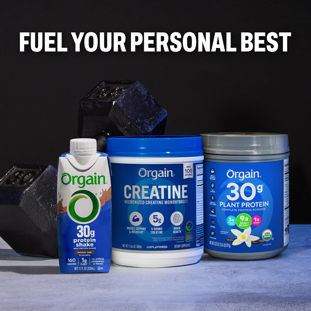 Orgain Creatine Monohydrate Micronized Powder, 100 Servings, Unflavored, Supports Muscle Growth, Post Workout Recovery and Brain Health, No Artificial Additives - FENGGESTORE20