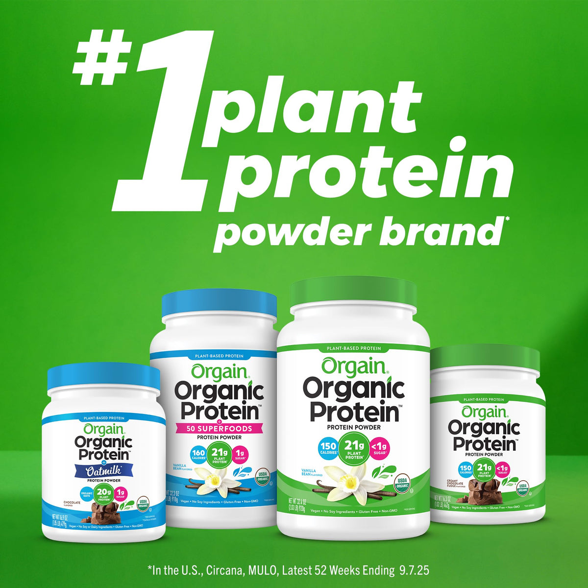 Orgain Organic Vegan Protein Powder, Vanilla Bean - 21g Plant Based Protein, 4g Prebiotic Fiber, No Lactose Ingredients, No Added Sugar, Non-GMO, For Shakes & Smoothies - FENGGESTORE20