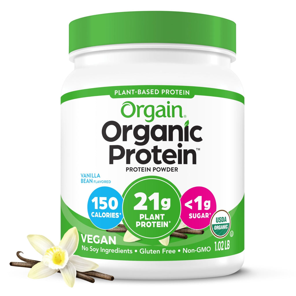 Orgain Organic Vegan Protein Powder, Vanilla Bean - 21g Plant Based Protein, 4g Prebiotic Fiber, No Lactose Ingredients, No Added Sugar, Non-GMO, For Shakes & Smoothies - FENGGESTORE20