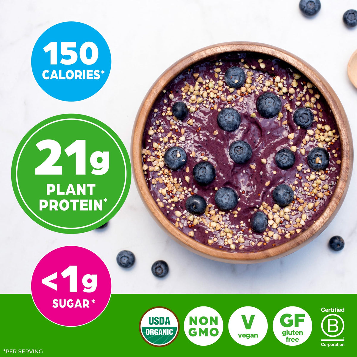 Orgain Organic Vegan Protein Powder, Vanilla Bean - 21g Plant Based Protein, 4g Prebiotic Fiber, No Lactose Ingredients, No Added Sugar, Non-GMO, For Shakes & Smoothies - FENGGESTORE20