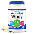 Orgain Whey Protein Powder, Vanilla Bean, 21g Grass Fed Dairy Protein, 5g BCAAs, 3g Prebiotic Fiber, 2g Sugar, No Added Hormones, Gluten Free, Kosher, for Shakes & Smoothies, 1.82 lb - FENGGESTORE20