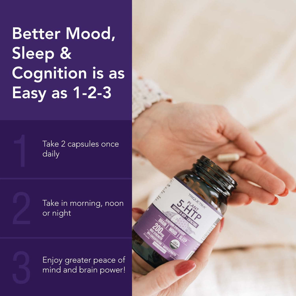 Organic 5-HTP - 200 mg | 99% 5HTP Concentration, Plus Cofactor Vitamin B6 & Lion’s Mane | Water Extracted from Organic Griffonia Seeds | Supports Mood - FENGGESTORE20