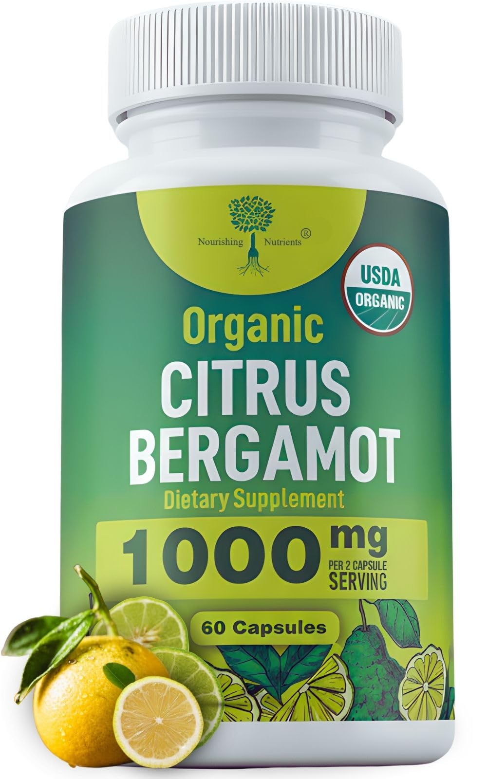 Organic Citrus Bergamot Supplement - Only USDA, Cardiologist Formulated with 200+ Scientific Studies -1000mg - Patented Extract, Heart, Cholesterol, - FENGGESTORE20