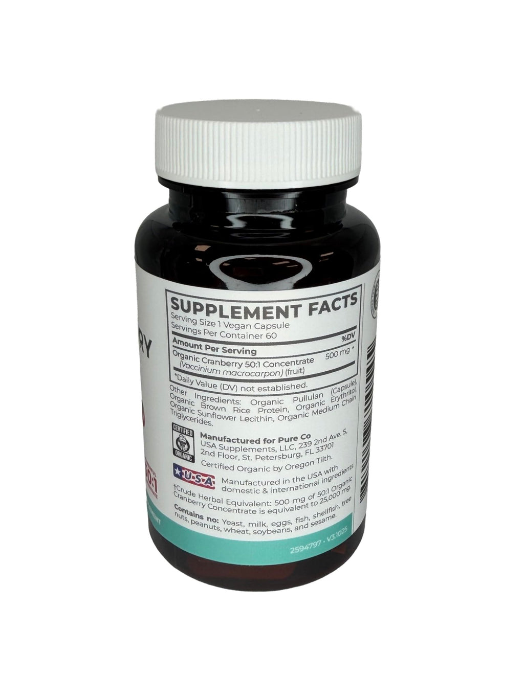 Organic Cranberry Pills - Vegan Supplement for Urinary Tract Health & Kidney Cleanse - Cranberry Pills for Women 500mg 50:1 Cranberry Concentrate Per Serving - FENGGESTORE20