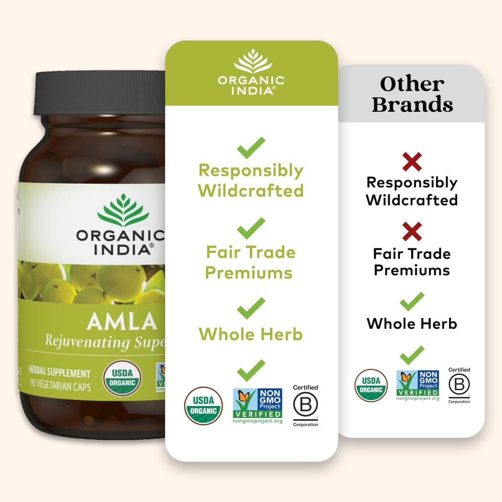 ORGANIC INDIA Amalaki Herbal Vitamin Supplement - Immune Support, Vitamin C, Vegan, Gluten-Free, Kosher, Ayurvedic, Antioxidant - FENGGESTORE20