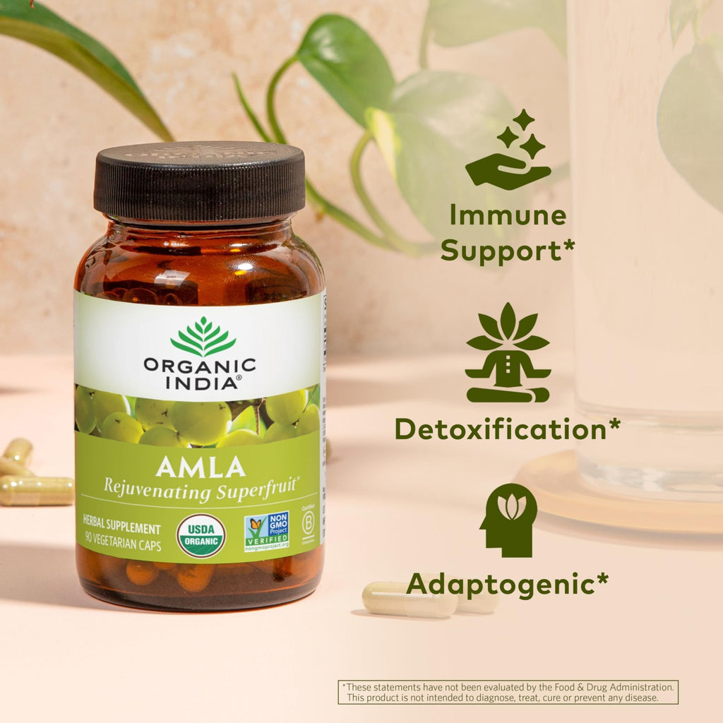 ORGANIC INDIA Amalaki Herbal Vitamin Supplement - Immune Support, Vitamin C, Vegan, Gluten-Free, Kosher, Ayurvedic, Antioxidant - FENGGESTORE20