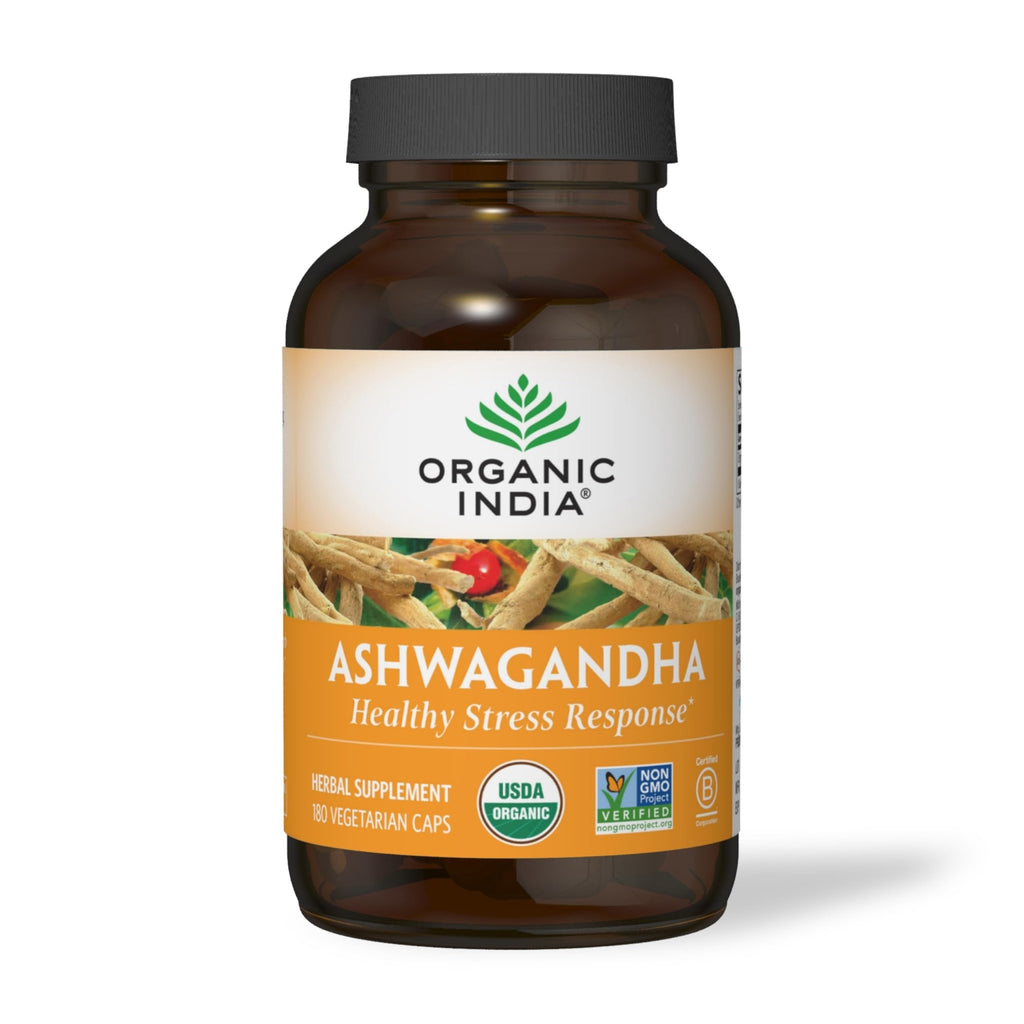 ORGANIC INDIA Ashwagandha Capsules - Organic Ashwagandha Supplement - Vegan Ashwagandha Root, Gluten-Free, Kosher, Non-GMO, Supports Stress Relief, - FENGGESTORE20