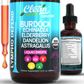 Organic Lymphatic Drainage Supplement | Lymphatic Support Drops | Burdock Root Echinacea Elderberry Dandelion Astragalus Milk Thistle Sea Moss Red Clover Cleanse Marigold Drop By Clean Nutra - FENGGESTORE20