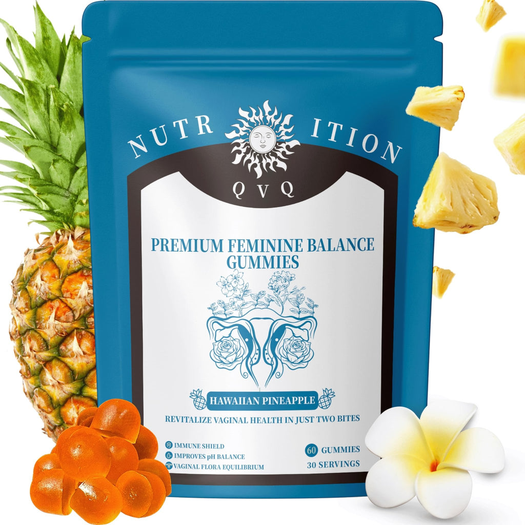 Organic Natural Sourcing Premium Feminine PH Balance Gummies for Women's Health, Immune Support, Hawaiian Pineapple Flavor Gluten-Free, Vegan Premium Feminine Balance Gummies For women-60 Prebiotics - FENGGESTORE20