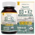 Organic Plant D3 + K2 | 5000 iu D3 + 120 mcg K2 as All-Trans MK7 from MenaQ7® - 100% Whole Food, Raw & Vegan | Enhanced Digestion with Prebiotic - FENGGESTORE20