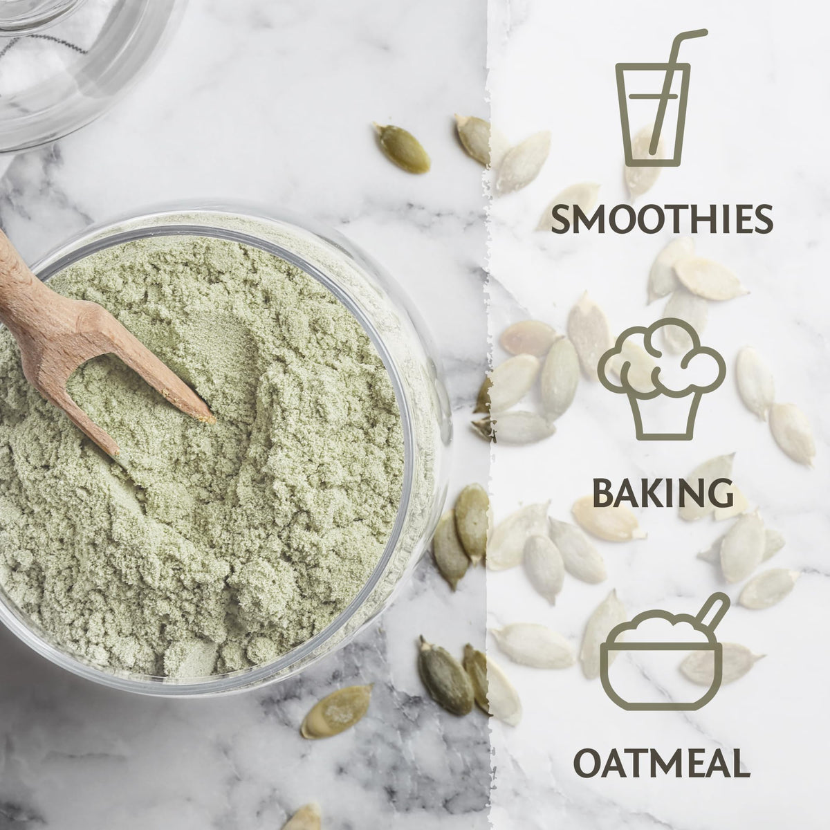 Organic Pumpkin Seed Protein Powder Cold Pressed, Simple Single-Ingredient Superfood Plant-Based, Easy to Digest All 9 Essential Amino Acids Mild Flavor for Smoothies - FENGGESTORE20