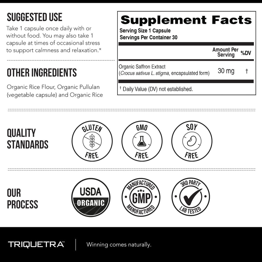 Organic Saffron Extract: Optimized Extract with Safromotivines, Safranal, and Crocins – Clinically Studied | Premium Persian Sargol Quality | Supports Mood, - FENGGESTORE20