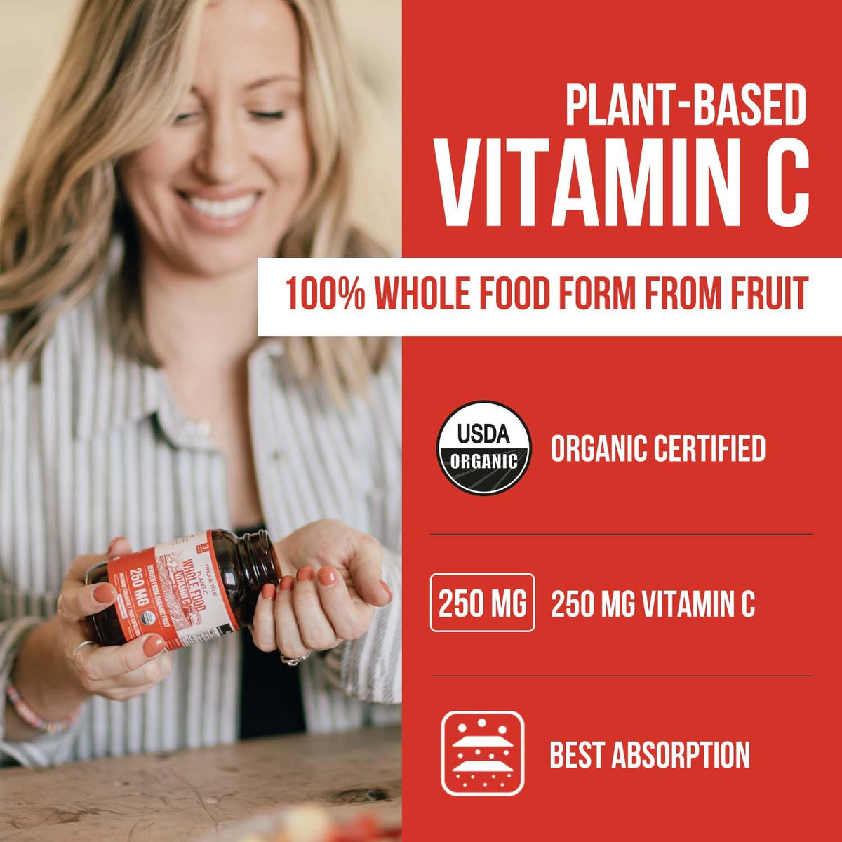 Organic Vitamin C | Whole Food Vitamin C from Fruit Plus Absorption Enhancing Cofactors - Vegan, Enhanced Bioavailability - Immune Support - FENGGESTORE20