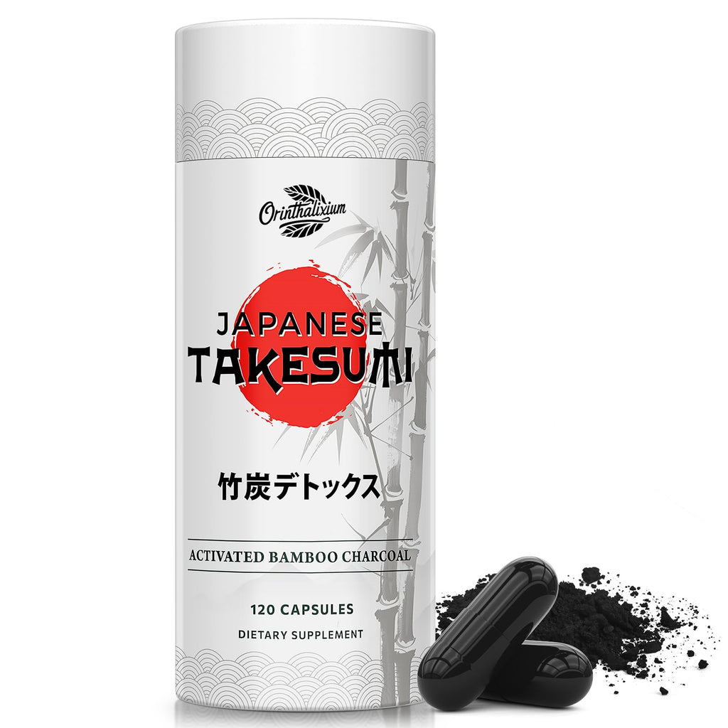 Orinthalixium Takesumi Activated Charcoal 2000mg – Activated Charcoal from Bamboo for Max Absorption, Detox & Gut, 120 Vegan Capsules - FENGGESTORE20