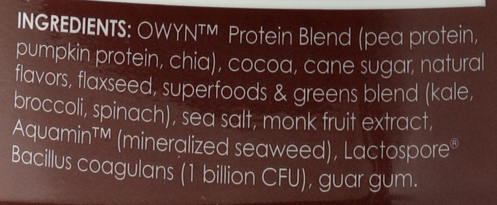 OWYN Only What You Need Plant-Based Protein Powder, Dark Chocolate, 1.17 lbs - FENGGESTORE20