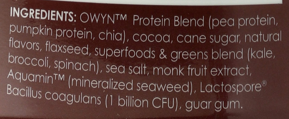 OWYN Only What You Need Plant-Based Protein Powder, Dark Chocolate, 1.17 lbs - FENGGESTORE20