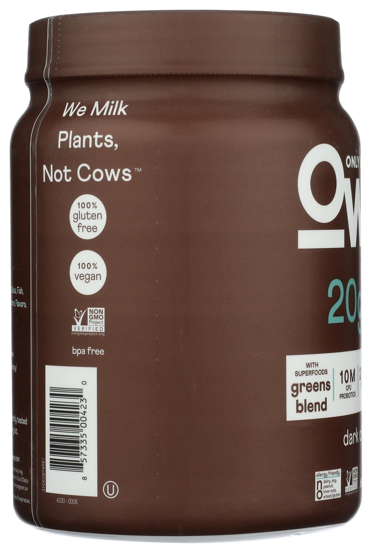 OWYN Only What You Need Plant-Based Protein Powder, Dark Chocolate, 1.17 lbs - FENGGESTORE20