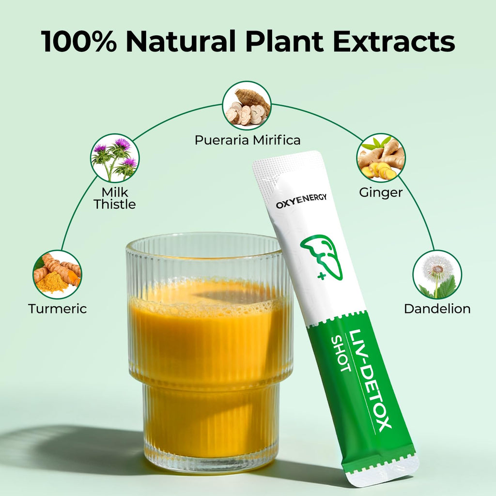 OxyEnergy Liver Cleanse Detox & Repair, Organic Milk Thistle Liver Detox Supplement with Turmeric, Giner, Dandelion, Support Liver Health & Digestion, - FENGGESTORE20