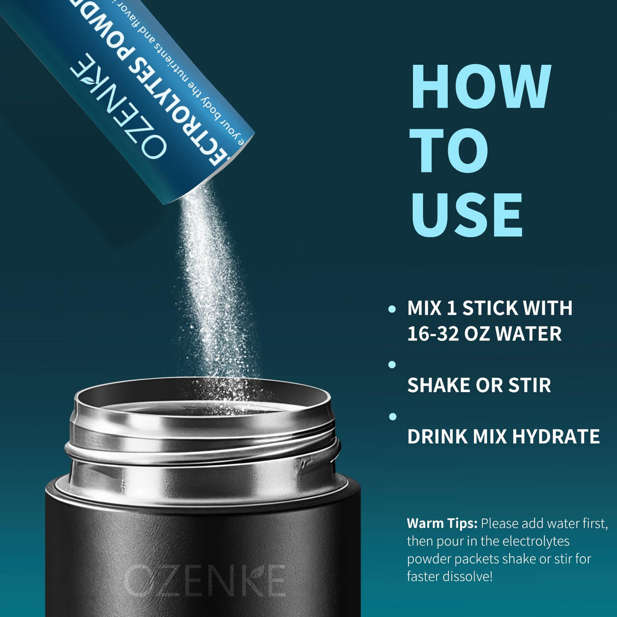 OZENKE Electrolytes Powder Packets, 30 Sticks Hydration Packets Sugar Free, Electrolyte Drink Mix Travel Electrolyte Packets - FENGGESTORE20