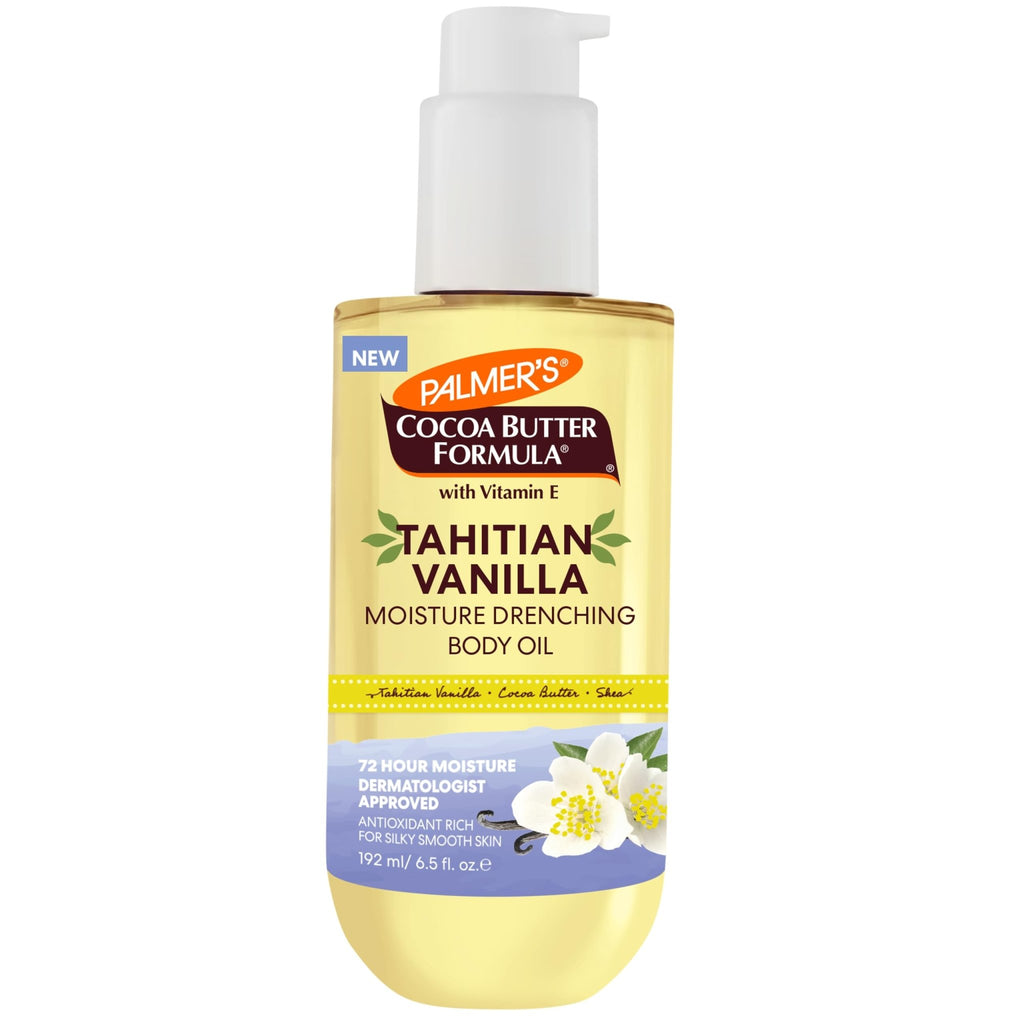 Palmer's Cocoa Butter Formula Body Oil, Moisture Drenching Tahitian Vanilla, 6.5 Oz, 72Hr Hydration with Shea Butter & Vitamin E for Softer Skin - FENGGESTORE20