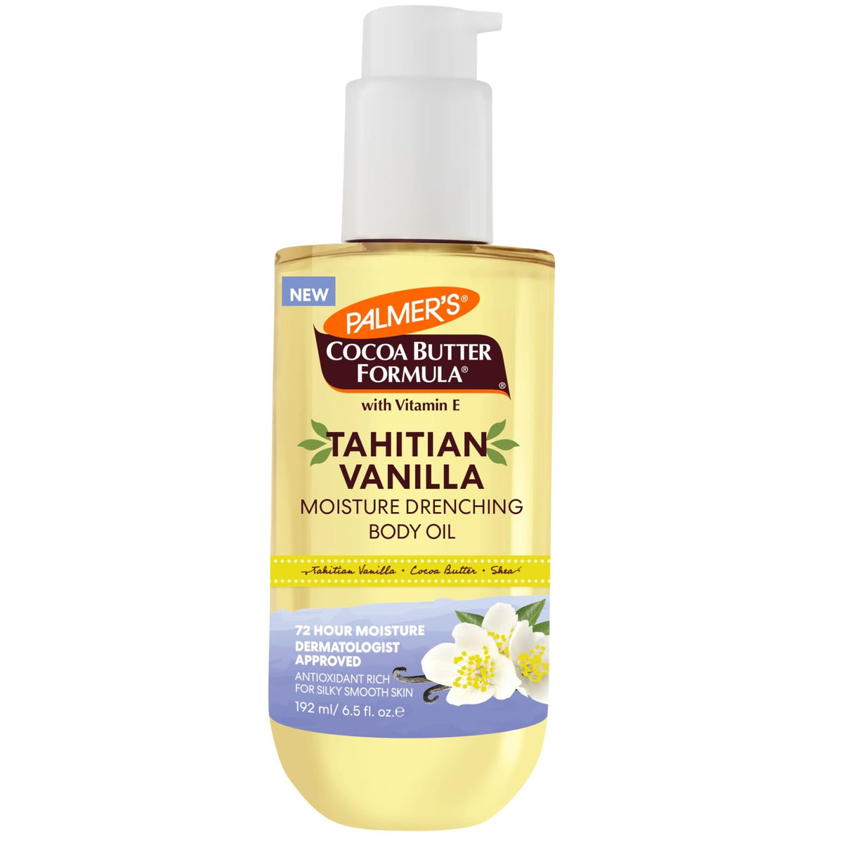 Palmer's Cocoa Butter Formula Body Oil, Moisture Drenching Tahitian Vanilla, 6.5 Oz, 72Hr Hydration with Shea Butter & Vitamin E for Softer Skin - FENGGESTORE20