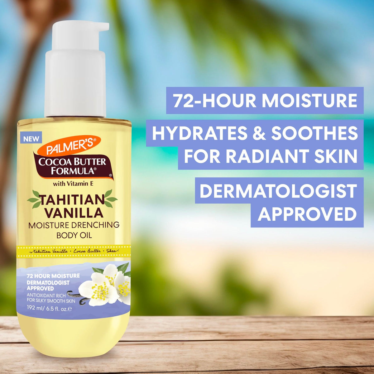 Palmer's Cocoa Butter Formula Body Oil, Moisture Drenching Tahitian Vanilla, 6.5 Oz, 72Hr Hydration with Shea Butter & Vitamin E for Softer Skin - FENGGESTORE20