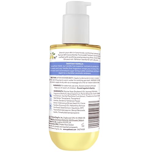 Palmer's Cocoa Butter Formula Body Oil, Moisture Drenching Tahitian Vanilla, 6.5 Oz, 72Hr Hydration with Shea Butter & Vitamin E for Softer Skin - FENGGESTORE20