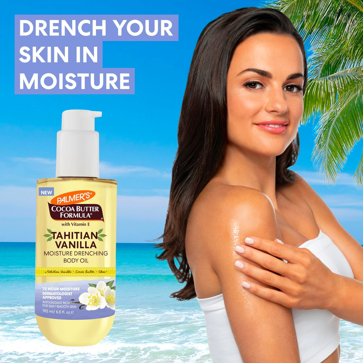 Palmer's Cocoa Butter Formula Body Oil, Moisture Drenching Tahitian Vanilla, 6.5 Oz, 72Hr Hydration with Shea Butter & Vitamin E for Softer Skin - FENGGESTORE20