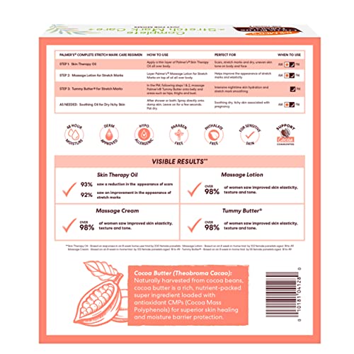 Palmer's Cocoa Butter Formula Pregnancy Skin Care Kit for Stretch Marks and Scars, Dermatologist Approved - FENGGESTORE20