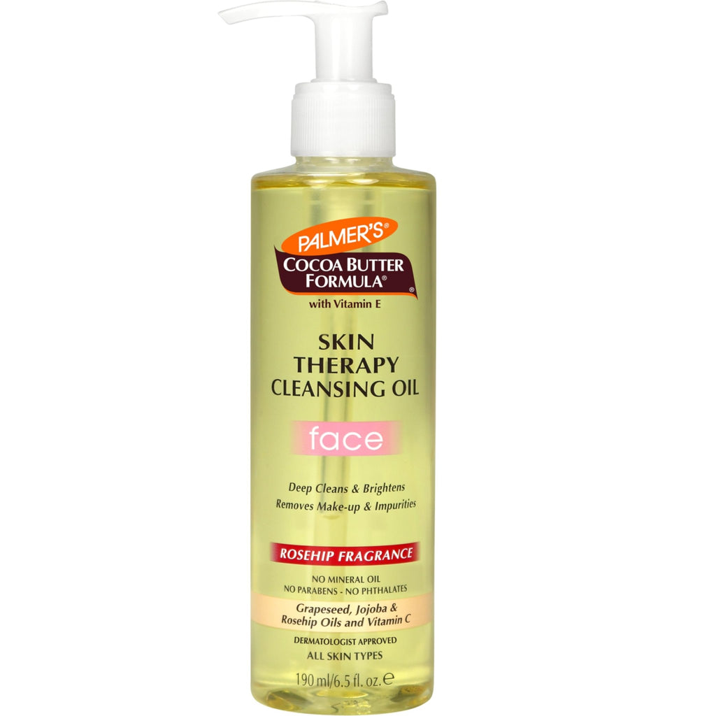 Palmer's Cocoa Butter Formula Skin Therapy Cleansing Oil, Gentle Makeup Remover with Rosehip Oil and Vitamin C, 6.5 Ounce - FENGGESTORE20