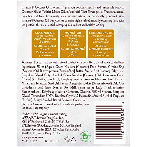 Palmer's Coconut Oil Formula Body Lotion for Dry Skin, Hand & Body Moisturizer with Green Coffee Extract & Vitamin E - FENGGESTORE20