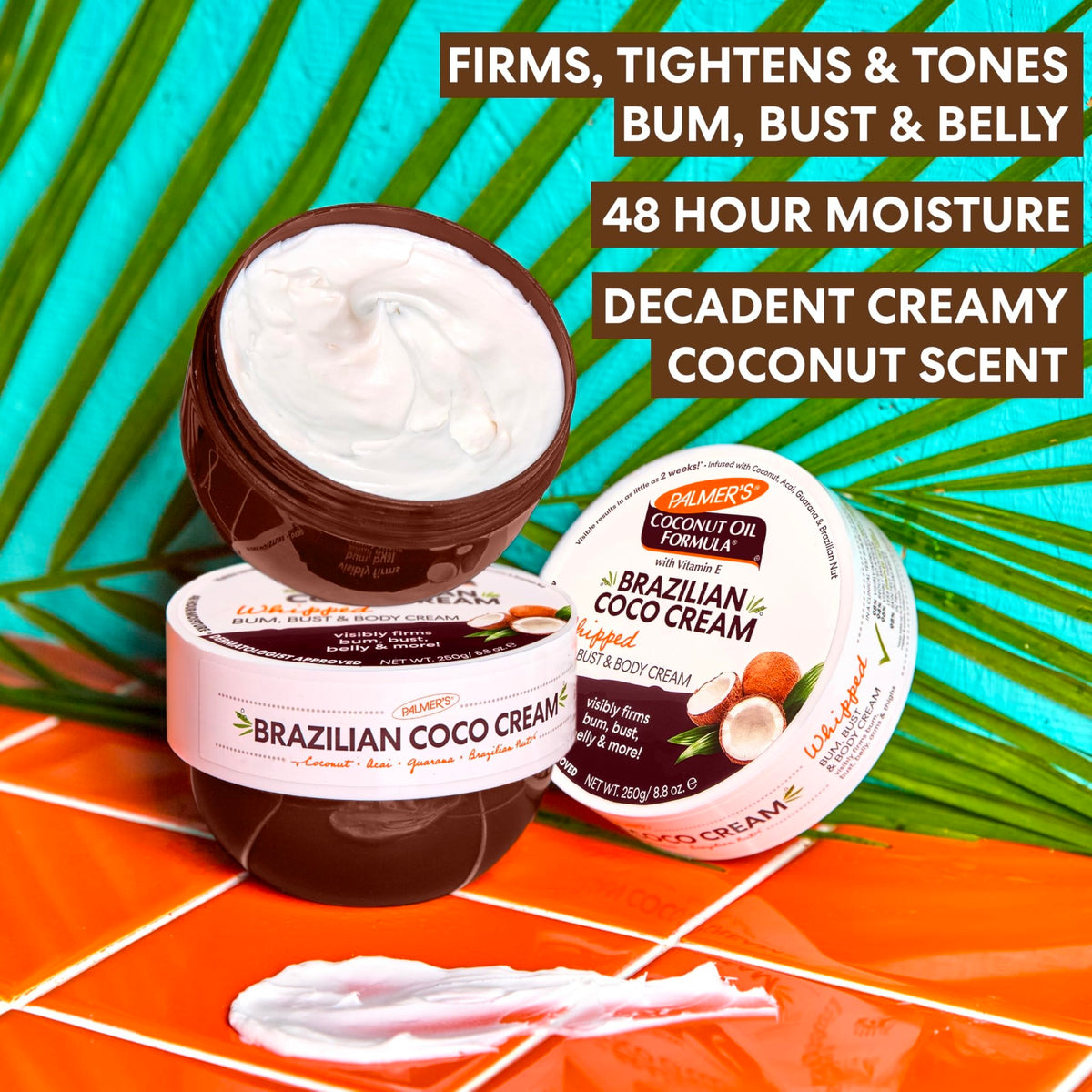 Palmer's Coconut Oil Formula Brazilian Coco Cream with Vitamin E, 8.8 Fl Oz, Whipped Bum - FENGGESTORE20