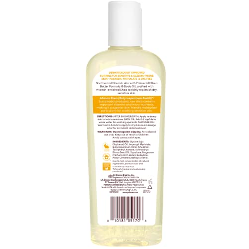 Palmer's Shea Formula Raw Shea Body Oil with Vitamin E, Deep Body Moisturizer to Soothe - FENGGESTORE20