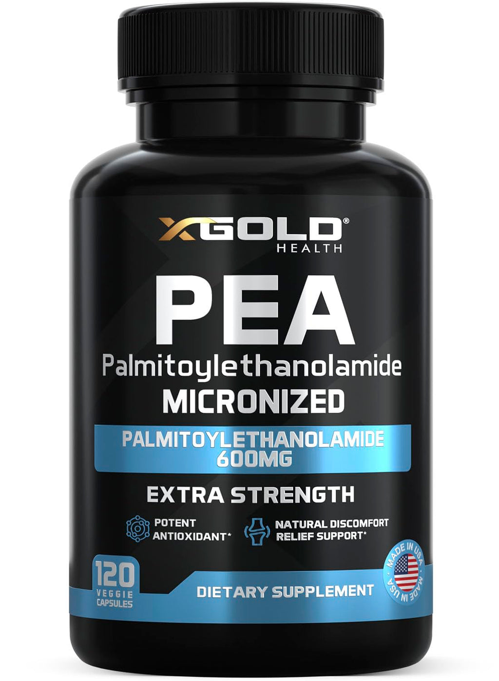 Palmitoylethanolamide Pea Supplement 600 mg | Micronized Pea 99% Highly Purified and Bioavailable | Made in USA | Supplement for Men and Women - 120 Capsules - FENGGESTORE20