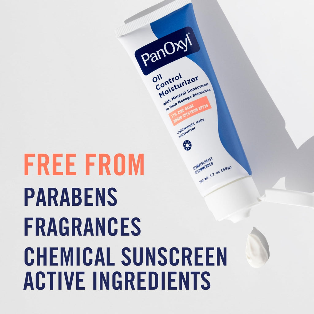 PanOxyl AM Oil Control Moisturizer, NEW Sheer Formula, Absorbs Excess Oil and Reduces Shine, with Mineral Sunscreen for Acne Prone and Oily Skin - SPF 30-1.7 oz - FENGGESTORE20