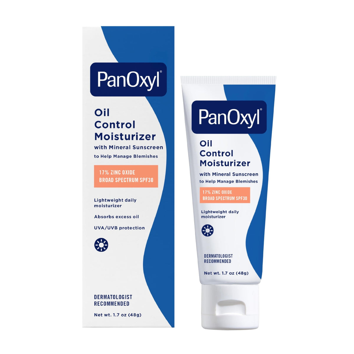 PanOxyl AM Oil Control Moisturizer, NEW Sheer Formula, Absorbs Excess Oil and Reduces Shine, with Mineral Sunscreen for Acne Prone and Oily Skin - SPF 30-1.7 oz - FENGGESTORE20