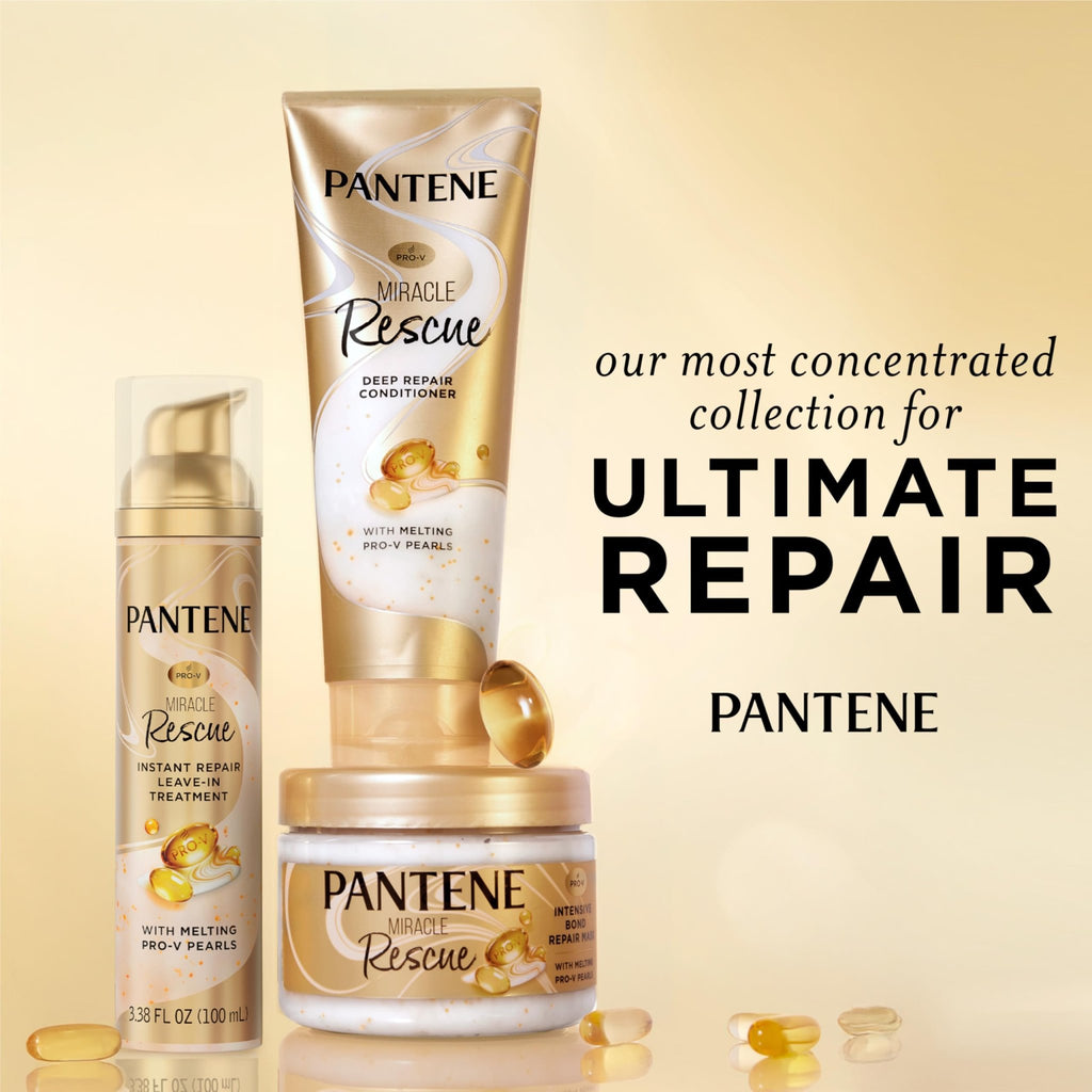 Pantene Miracle Rescue Hair Mask, Intensive Bond Repair with Melting Pro-V Pearls, Melts Away Damage, Builds Bonds, Strengthens Against Damage, - FENGGESTORE20