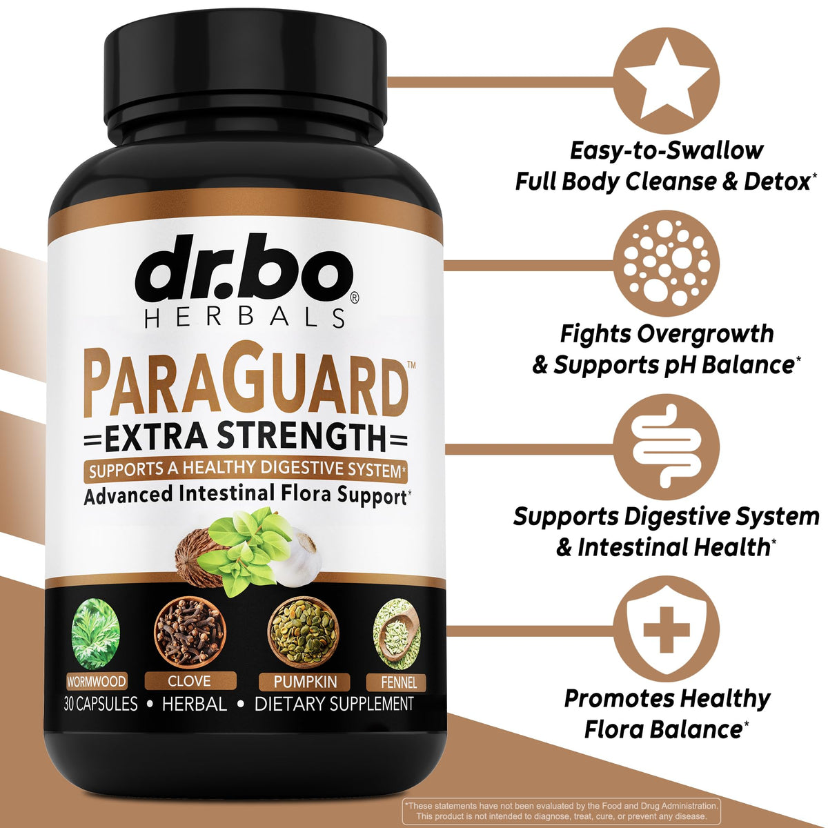ParaGuard Cleanse Detox Pills - Extra Strength Intestinal Guard Formula Supplement, Black Walnut Wormwood Clove & Oregano - Adults Natural Herbal - FENGGESTORE20