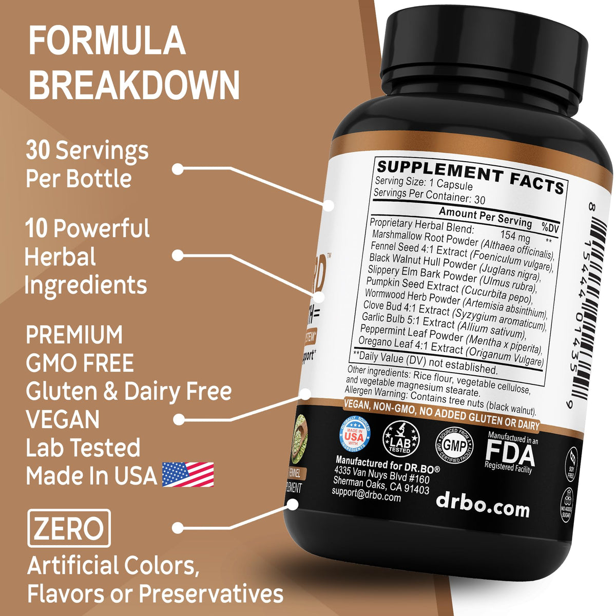 ParaGuard Cleanse Detox Pills - Extra Strength Intestinal Guard Formula Supplement, Black Walnut Wormwood Clove & Oregano - Adults Natural Herbal - FENGGESTORE20
