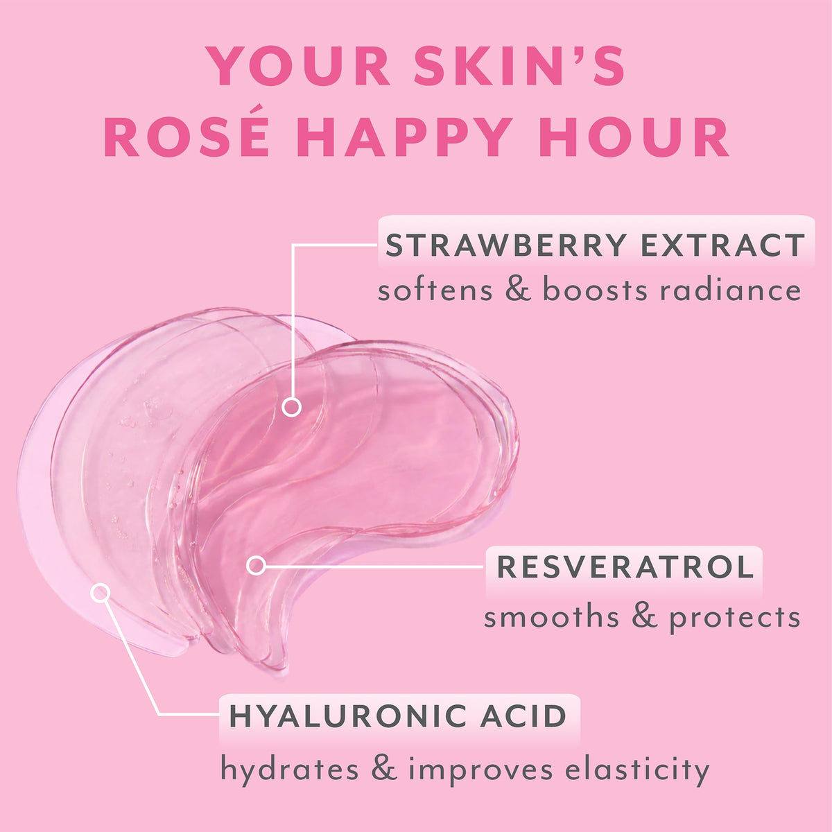 Patchology Serve Chilled Rosé Hydrating Under Eye Patches – Hyaluronic Acid & Antioxidant-Infused Eye Masks to Reduce Dark Circles - FENGGESTORE20