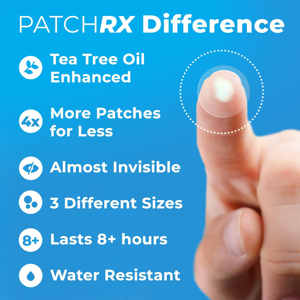 PatchRx Pimple Patches for Face (120 Patches), Hydrocolloid Acne Patches with Tea Tree Oil - FENGGESTORE20
