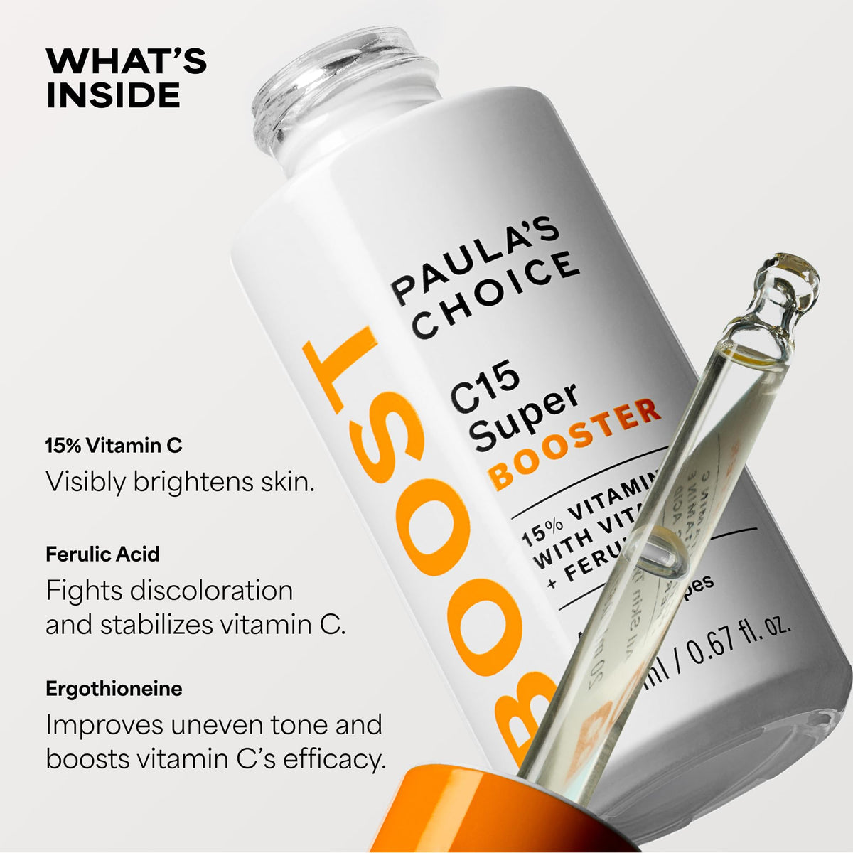 Paula's Choice BOOST C15 Super Booster, 15% Vitamin C Serum for Face, Face Serum with Vitamin E & Ferulic Acid - FENGGESTORE20