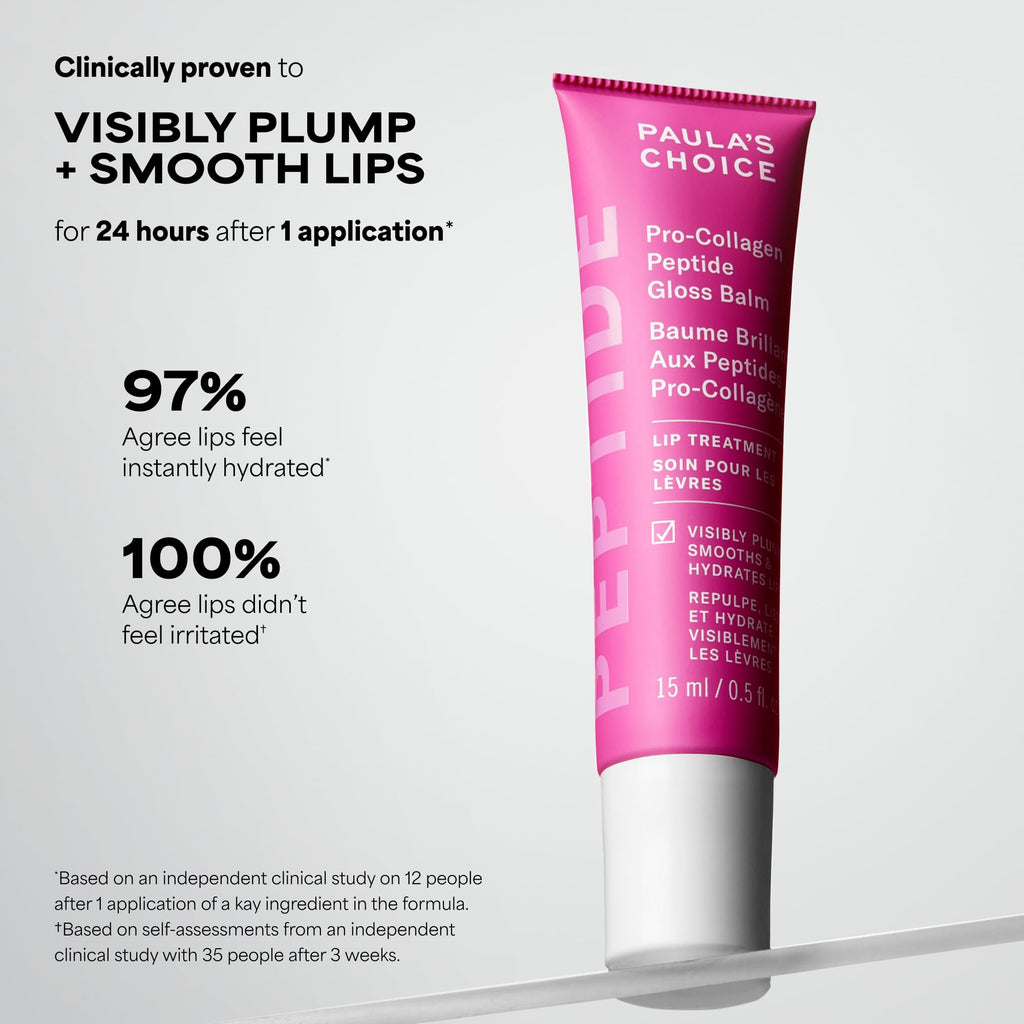 Paula’s Choice Pro-Collagen Peptide Gloss Lip Balm, Hydrates & Smooths Lips, Sheer & Glossy Finish for Fuller Lips - FENGGESTORE20